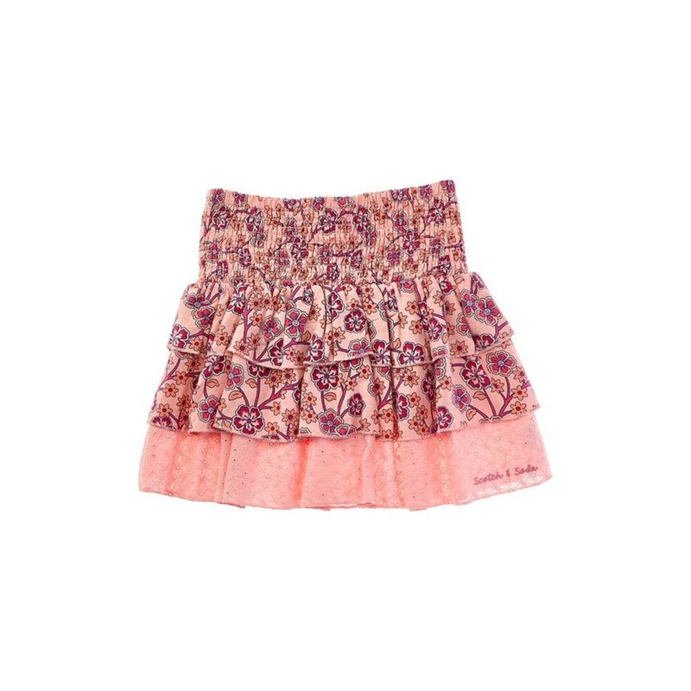Scotch & Soda Girls  Smocked Skirt, Pink